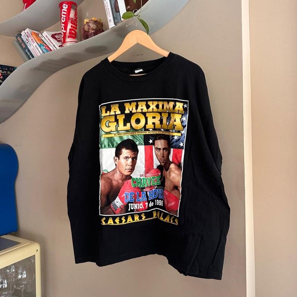 Vintage 1996 Oscar De La Hoya V Chavez Boxing Shirt